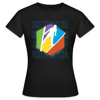Skispringen - Frauen T-Shirt - Schwarz - Vorne - AI Model Female 172 dark (172cm)