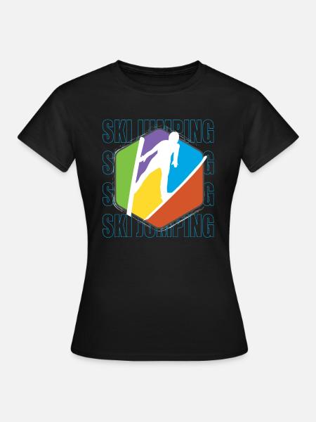 Skispringen - Frauen T-Shirt - Schwarz