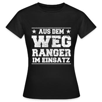 Aus dem Weg Ranger im Einsatz Design - Frauen T-Shirt - Schwarz - Vorne - AI Model Female 172 dark (172cm)