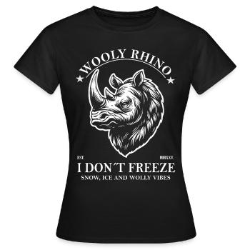 Wollnashorn - Ich friere nicht und Eiszeit Design - Frauen T-Shirt - Schwarz - Vorne - AI Model Female 172 dark (172cm)
