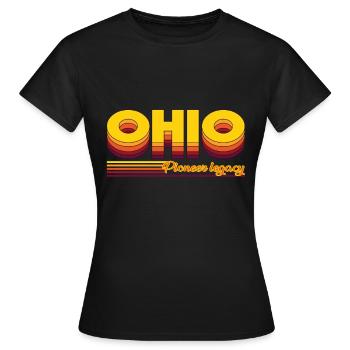 cool Ohio USA states design - Women's T-Shirt - black - Front - AI Model Female 172 dark (172cm)