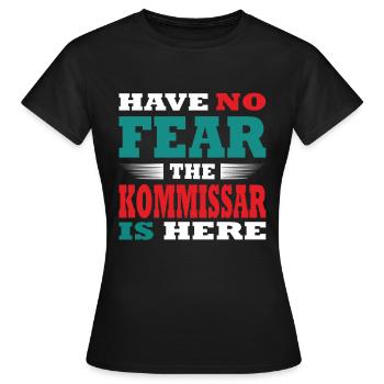 N’ayez crainte, le commissaire est là Tenue - T-shirt Femme - noir - Devant - AI Model Female 172 dark (172cm)