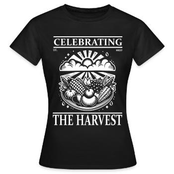 Harvest Thanksgiving Design – Celebrating the Harvest - Women's T-Shirt - black - Front - AI Model Female 172 dark (172cm)