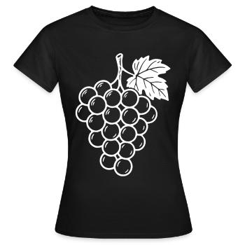 Weintrauben Design – Fruchtig & Stilvoll - Frauen T-Shirt - Schwarz - Vorne - AI Model Female 172 dark (172cm)
