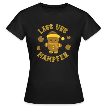 Pain d'épice, grignotons Noël - T-shirt Femme - noir - Devant - AI Model Female 172 dark (172cm)