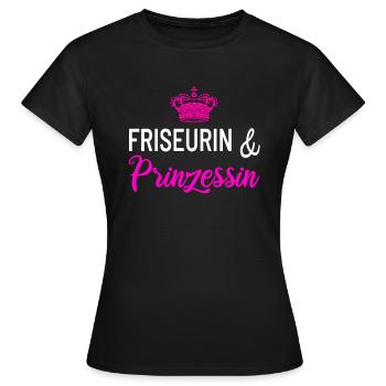 Friseurin Prinzessin - Frauen T-Shirt - Schwarz - Vorne - AI Model Female 172 dark (172cm)