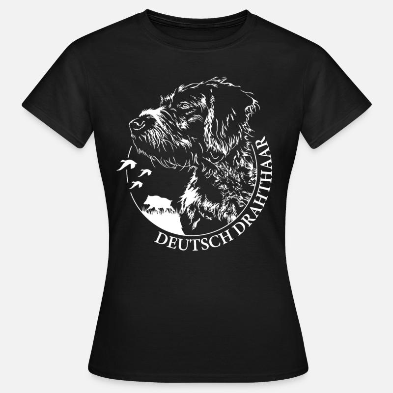 DEUTSCH DRAHTHAAR Wilsigns Jagdhund Jagdhunde - Frauen T-Shirt - Schwarz