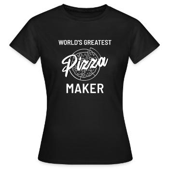 Meilleur cadeau pizzeria au monde - T-shirt Femme - noir - Devant - AI Model Female 172 dark (172cm)