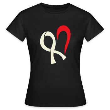 Cancer du poumon Boucle blanche coeur poumons Cancer - T-shirt Femme - noir - Devant - AI Model Female 172 dark (172cm)