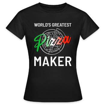 Pizzeria pour le meilleur pizzaiolo du monde - T-shirt Femme - noir - Devant - AI Model Female 172 dark (172cm)