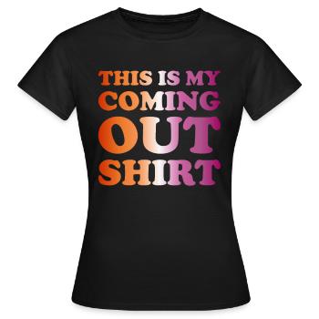 Lesbienne sortant du placard LGBTQ Lesbienne LGBT - T-shirt Femme - noir - Devant - AI Model Female 172 dark (172cm)