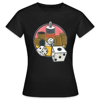 Shock dice game drinking game pub - Women's T-Shirt - black - Front - AI Model Female 172 dark (172cm)
