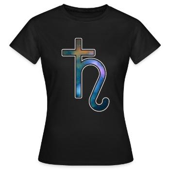Saturne Signe d’astrologie Espace Système solaire - T-shirt Femme - noir - Devant - AI Model Female 172 dark (172cm)