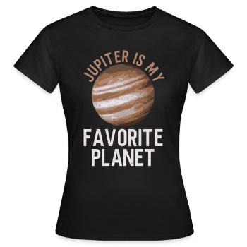 Jupiter est ma planète préférée - Jupiter Planet - T-shirt Femme - noir - Devant - AI Model Female 172 dark (172cm)