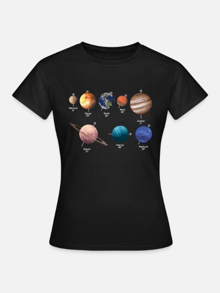 Planeten Rotation Sonnensystem Weltraum - Dame-T-shirt - sort