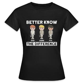 Différence Escrimeur Floret - T-shirt Femme - noir - Devant - AI Model Female 172 dark (172cm)