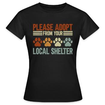 Dog Animal Welfare Animal Rescue Activiste Refuge pour animaux - T-shirt Femme - noir - Devant - AI Model Female 172 dark (172cm)