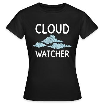 Nuages Météo météo Météo Climat Prévisions météorologiques - T-shirt Femme - noir - Devant - AI Model Female 172 dark (172cm)