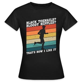 Marathonläufer Marathon Training Joggen Laufen - Frauen T-Shirt - Schwarz - Vorne - AI Model Female 172 dark (172cm)