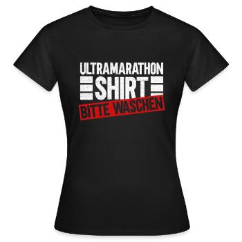 Ultramarathon Shirt Bitte Waschen - Ultramarathon - Frauen T-Shirt - Schwarz - Vorne - AI Model Female 172 dark (172cm)