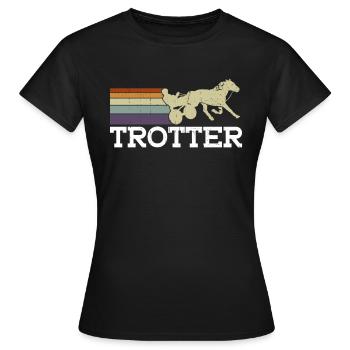 Traber - Cheval de course de chevaux - T-shirt Femme - noir - Devant - AI Model Female 172 dark (172cm)