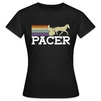 Pacer - Cheval de course de chevaux - T-shirt Femme - noir - Devant - AI Model Female 172 dark (172cm)