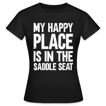 Mon endroit heureux est dans la selle - Selle - T-shirt Femme - noir - Devant - AI Model Female 172 dark (172cm)