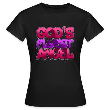 God’s Flyest Angel - Breakdance Hip Hop - T-shirt Femme - noir - Devant - AI Model Female 172 dark (172cm)