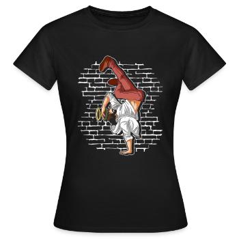 Breakdance Jesus - Breakdance Hip Hop - T-shirt Femme - noir - Devant - AI Model Female 172 dark (172cm)