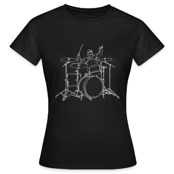 Drums Online Art - Drums Rock Drummer - T-shirt Femme - noir - Devant - AI Model Female 172 dark (172cm)