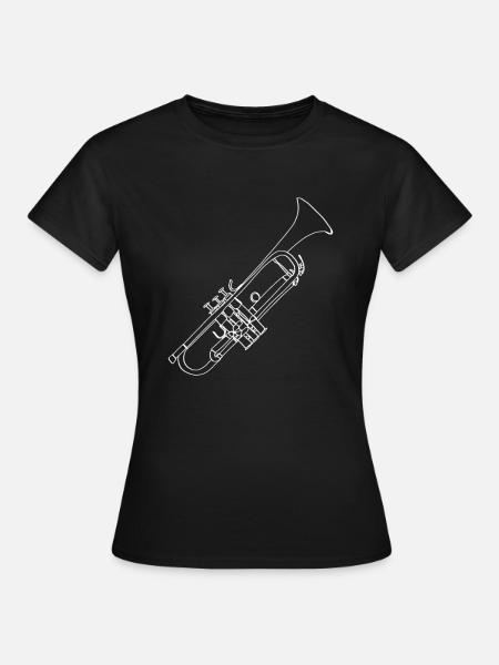 Trompete Oneline Art - Trompete - Frauen T-Shirt - Schwarz