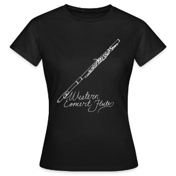 Western Concert Flute Oneline Art - Western - Frauen T-Shirt - Schwarz - Vorne - AI Model Female 172 dark (172cm)