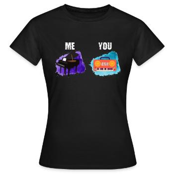 Ich Du - Pianiste Pianiste - T-shirt Femme - noir - Devant - AI Model Female 172 dark (172cm)
