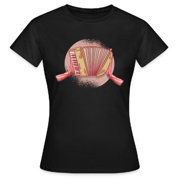 Michelangelo accordion player musician - Women's T-Shirt - black - Front - AI Model Female 172 dark (172cm)