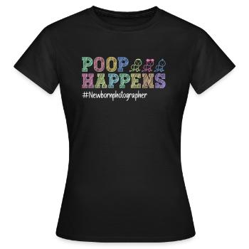 Newborn Photographer Baby Photography Saying - Women's T-Shirt - black - Front - AI Model Female 172 dark (172cm)