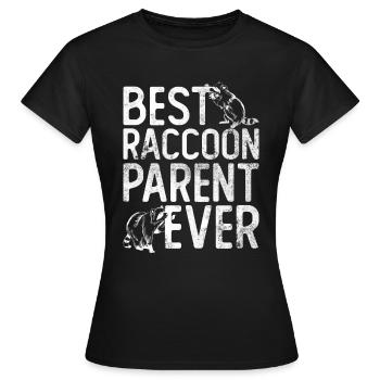 Bester Waschbär-Elternteil aller Zeiten - Waschbär - Frauen T-Shirt - Schwarz - Vorne - AI Model Female 172 dark (172cm)