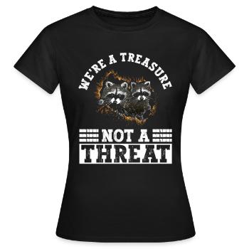Raccoon Animal Welfare Animal Rights Activist - Women's T-Shirt - black - Front - AI Model Female 172 dark (172cm)