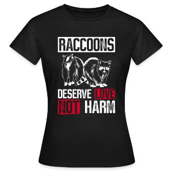 Raccoon Animal Welfare Animal Rights Activist - Women's T-Shirt - black - Front - AI Model Female 172 dark (172cm)