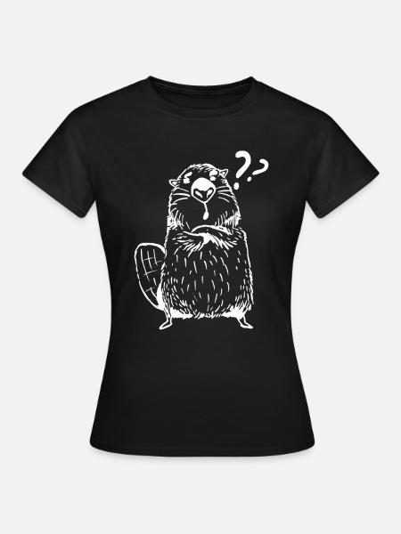 Biber Umrisse - Lustiger Biber - Frauen T-Shirt - Schwarz