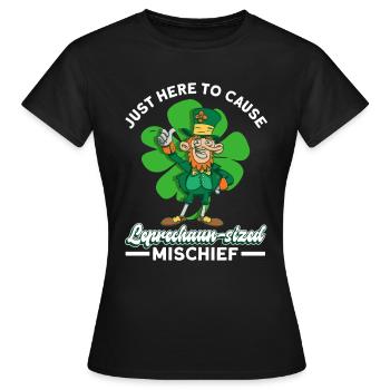 Irlande Irish Leprechaun St Patrick’s Day Funny - T-shirt Femme - noir - Devant - AI Model Female 172 dark (172cm)