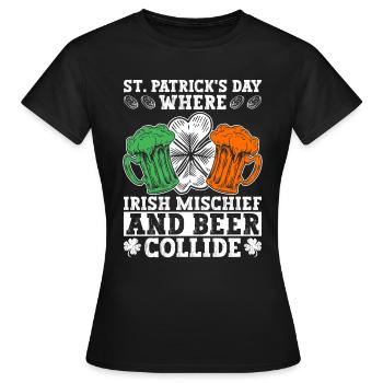 Irlande Irlandais drôle de dicton de la Saint-Patrick - T-shirt Femme - noir - Devant - AI Model Female 172 dark (172cm)