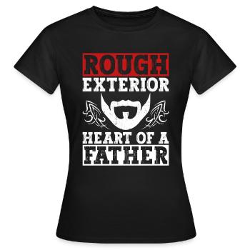 Rough appearance, heart of a father - - Women's T-Shirt - black - Front - AI Model Female 172 dark (172cm)