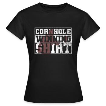 Cornhole Winning Shirt - Lustiges Cornhole - Frauen T-Shirt - Schwarz - Vorne - AI Model Female 172 dark (172cm)