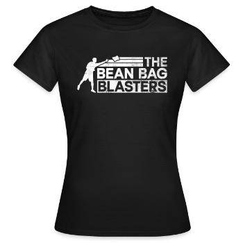 The Bean Bag Blasters - Funny Cornhole Team - Women's T-Shirt - black - Front - AI Model Female 172 dark (172cm)