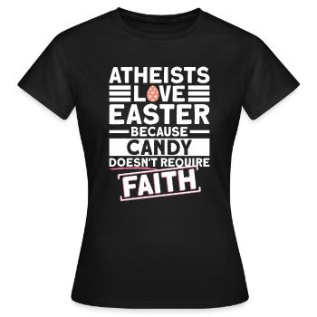 Atheist Ostern Anti Religion Anti Kirche Atheismus - Frauen T-Shirt - Schwarz - Vorne - AI Model Female 172 dark (172cm)
