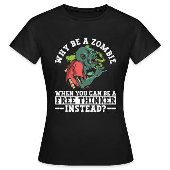 Libre penseur athée Athéisme Anti Église Halloween - T-shirt Femme - noir - Devant - AI Model Female 172 dark (172cm)
