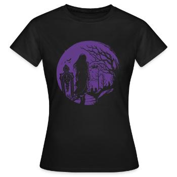 Goth geht über Friedhof - Gothic Grufti - Frauen T-Shirt - Schwarz - Vorne - AI Model Female 172 dark (172cm)