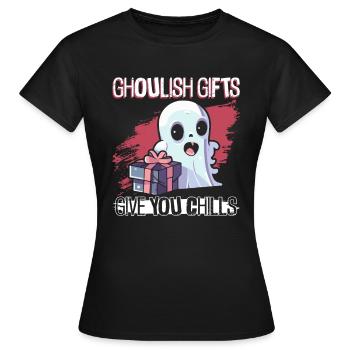 Les cadeaux effrayants vous donnent la chair de poule - Goth - T-shirt Femme - noir - Devant - AI Model Female 172 dark (172cm)