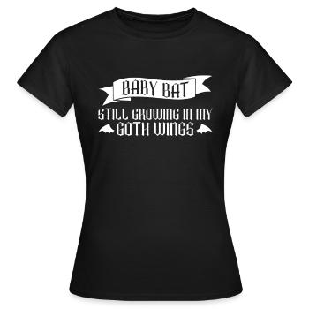 Baby Fledermaus Gothic Goth Grufti Spruch - Frauen T-Shirt - Schwarz - Vorne - AI Model Female 172 dark (172cm)