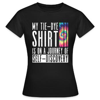 La chemise tie-dye est en voyage de découverte de soi - Hippie - T-shirt Femme - noir - Devant - AI Model Female 172 dark (172cm)